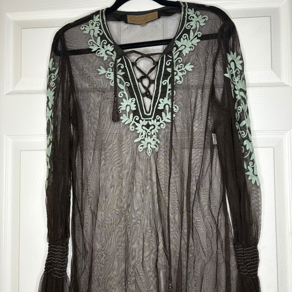 DOUBLE D RANCH Womens Long Sleeve Sheer Top